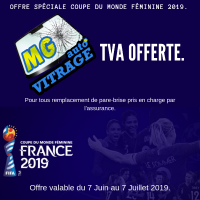 TVA Offerte pour tous remplacement de pare-brise à Palaiseau a l'occasion de la coupe du monde.